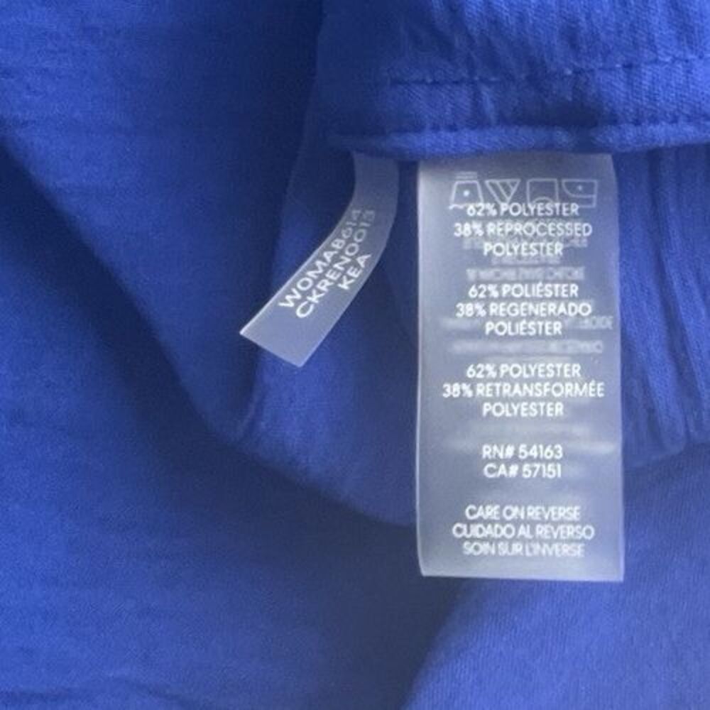 Calvin Klein XLarge Royal Blue Roll-Tab Sleeve Utility Button Front Q Luxury - Picture 11 of 14